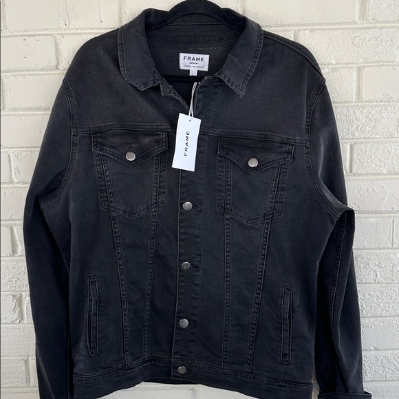 Frame Denim Other - NWT Frame Heritage Denim Trucker Jacket Size XL Faded Black